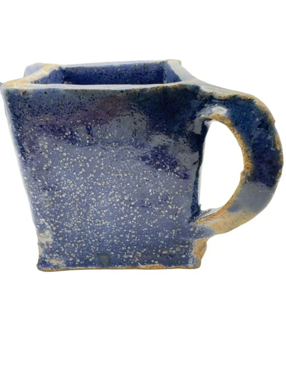Studio-Made Blue White Pottery Creamer Sugar Ceramic Handcrafted Glaze Signed 3